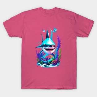 Cartoon Shark Art T-Shirt